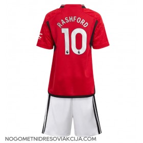 Dres Manchester United Marcus Rashford #10 Domaci za djecu 2023-24 Kratak Rukav (+ kratke hlače)